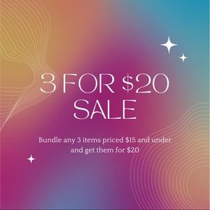 3 for $20 Sale